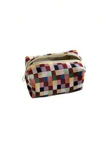 Large Makeup Bag For Women - Retro Colorful Striped Pattern Square Travel Toiletry Bag, Can Store Makeup Brushes, Skincare Products And Gel Nail Polish - Perfect Gift For Girls, Friends, Birthday, Wedding, Party And Mother's Day, With Zipper Portable Cosmetic Organizer, Travel Toiletry Bag And Makeup Tools - Multicolor - View 13