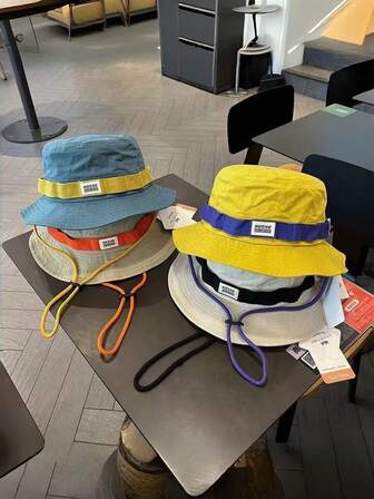 1 pieza Sombrero de cubo unisex de estilo japonés con contraste de colores, de secado rápido, sombrero protector solar para pesca al aire libre, primavera/verano