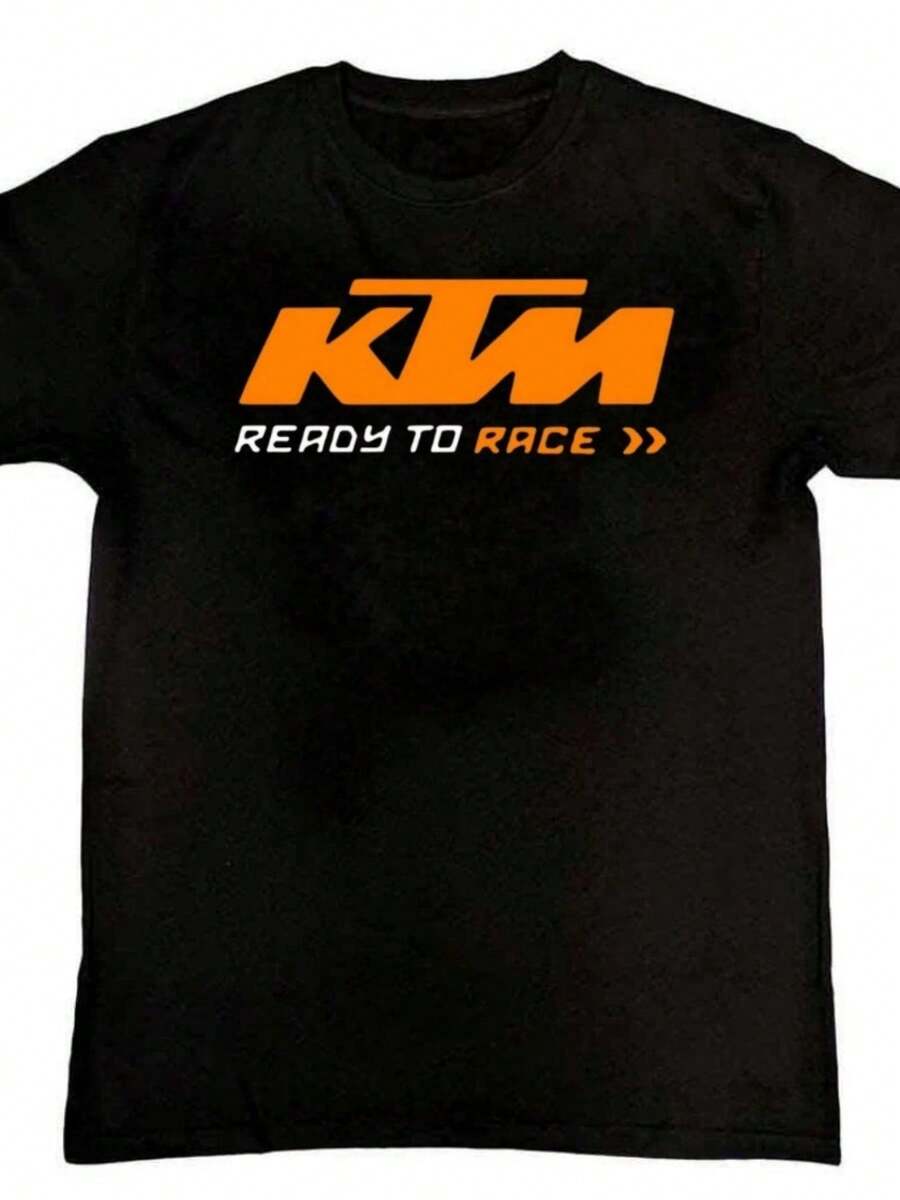 KTM Biker Fancy Motorbike Graphic Print Unisex Mens T-Shirt - 黑色 - 查看 1