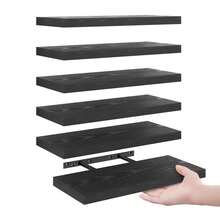 Tomnk Set Of 4/6/8 Floating Shelves, Bookshelves, Rustic Wood Finish Wall Shelves, Shelves For Wall Decor, With Invisible Brackets For Bathroom, Living Room,Bedroom And Kitchen - 彩色 - 查看 21