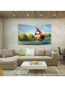 Chicken Flag Funny Poster Durable Man Cave Wall Flag With 4 Brass Grommets 3x5 Feet Tapestry For College Dorm Room Decor, Outdoor, Bedroom, Parties Gifts, Travel, Filming, Events, Festivals.. High-Resolution Banner - 彩色 - 查看 3