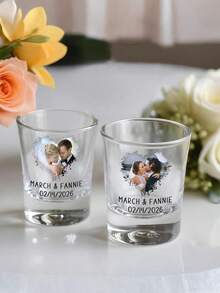 1pc/12pcs Personalized Wedding Shot Glass,2oz Glass Material,Custom Photo & Name | Suitable For Bridesmaid Gift,Valentine's Day,Wedding Decor,Birthday Parties,18th Birthday Gifts,Unique Birthday Gift, Photo Keepsake, Fun Birthday Gift,Shot Glass With Face,Shot Glass With Picture, Custom Birthday Shot Glasses, Personalised Gifts And For Groomsmen Gifts - Round Cup - View 7