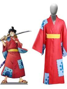 Cloak, Kimono, WANE, Anime, Cosplay, CHILDREN - Đỏ - Xem 4