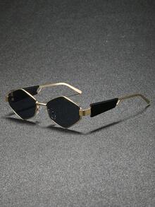 1副男士金属几何框时尚复古太阳镜 - 适合街头摄影、海滩度假休闲及日常穿搭 | 时尚配饰 - 彩色 - 查看 11