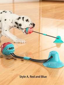 1pc Dog/Cat Toy Suction Cup Slippers, Chew-Resistant, Teeth Grinding, Food Dispensing Ball, Squeaky Dog Toy - Rubber Material, Small To Medium Pets Self-Entertainment Supplies, Interactive Toy | Vibrant Pet Toy | Chew Toy, Dog Toy, Battery-Free - Multicolor - View 17