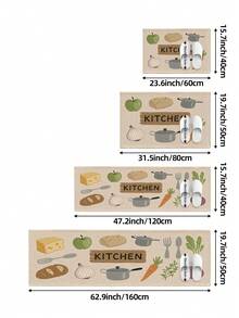 DAJIANG 1 件防滑门垫，舒适简约时尚厨房地毯，长款厨房垫/走廊地毯，适用于浴室、厨房、户外、室内、走廊、卧室、客厅、床边，可机洗 - 彩色 - 查看 2