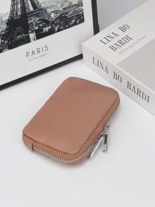 1个极简主义迷你多功能零钱包钥匙包 产品尺寸：11.5厘米*7.5厘米*2厘米 女士钱包 迷你钱包 零钱包 旅行必备 证件卡夹 - 藕粉色 - 查看 3