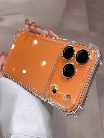 1pc Transparent Shockproof TPU Phone Case Compatible With IPhone 17/17 Pro/17 Pro Max. Shockproof, Crystal Clear, Soft And Cute Protective Case With A Slim Design. A Perfect Gift For Valentine's Day.