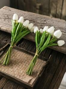 20 bông hoa tulip trắng nhân tạo, thích hợp làm quà tặng Ngày của Mẹ, trang trí đám cưới, trang trí nhà cửa, phòng ngủ, phòng khách, tiệc sinh nhật, trang trí Ngày Valentine. - trắng - Xem 3