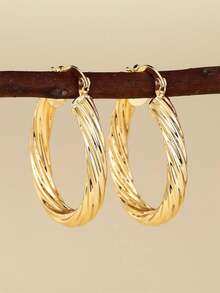 1 Pair Luxury Women's Hoop Earrings, Suitable For Parties, Engagements, Anniversaries, Valentine's Day Gifts - 14# - View 25