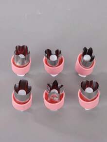 新款蔬果饼干模具套装，不锈钢水果花卉切割成型多功能组合工具套装 - 彩色 - 查看 7