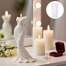 1个DIY婚纱硅胶蜡烛模具，素色裙摆3D婚纱装饰模具 - 透明色 - 查看 8
