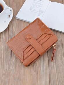 Wavhen 女士鳄鱼纹压花短款钱包 时尚零钱包 多功能大容量拉链卡包 女士钱包 迷你钱包 小钱包 可爱钱包 旅行必备证件夹 身份证夹 - 彩色 - 查看 10