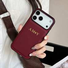Ốp điện thoại in ảnh theo yêu cầu, tương thích với iPhone 17 Pro Max, ốp bảo vệ bằng da thật cao cấp vân vải thiều dập nổi 3D, món quà lý tưởng. - Màu xanh lam - Xem 6