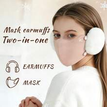 New Winter Warm Mask, 2-In-1 Detachable Face Cover, Fashionable Windproof, Velvet Material, Anti-Freeze Riding Ear Pads, Thickened Ear Protection For Autumn/Winter, Warm Mask, Detachable, Windproof And Cold-Proof, Thickened Mask, Suitable For Outdoor Use - Multicolor - View 2