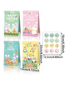 24个复活节礼品纸袋，复活节礼品包装袋，烘焙食品包装袋，复活节装饰品，纪念品装饰包装袋，适用于复活节派对、主题派对和生日派对。 - 彩色 - 查看 3
