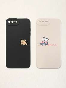 Bộ 2 ốp lưng điện thoại hình cặp cún dễ thương chủ đề Valentine, màu đen và be, chất liệu silicon mờ chống sốc, bảo vệ ống kính, hình trái tim, hình chó, phụ kiện dùng hàng ngày và làm quà tặng, ốp lưng đồng bộ, phụ kiện quà tặng, tương thích với iPhone - Nhiều màu - Xem 14