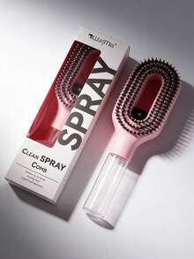 1支黑色二合一喷雾美发梳，带可注水箱，专业喷雾梳和喷雾美发梳造型工具，柔软防静电耐热刷毛，适用于干湿两用头发护理，是卷发造型、发根定型、梳理打结、吹干造型和拉直的理想之选，沙龙级美发造型工具，适用于理发师、美发师和造型师，多功能喷雾美发梳，适合家庭沙龙、旅行、日常头发护理，男女皆宜。