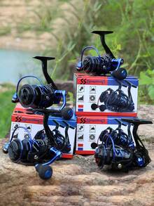 SOUGAYILANG 1 PC 2000-4000 Series Metal Spinning Reel | Alloy Gears & Streamlined Spindle - Smooth Rotation & Casting, Simple And Easy To Use For Freshwater/Saltwater Fishing (Bass, Pike, Catfish) - Blue - View 9