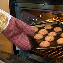 Silicone Printing Oven Mitts Heat Resistant To 500 Degree,Yarm-Dyed Oven Gloves With Animal Design Non-Slip For Kitchen CooFKing Barbecue BaFKing And Machine Washable.(Red Oven Mitts),RedOvenMitts - RedOvenMitts - 查看 8