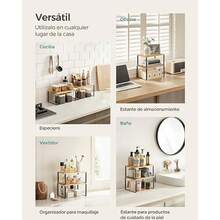 mhjSONGMICS Especiero Estante para Especias Juego de 2 de Armario Estante de Almacenamiento de Cocina Extensible Negro y Natural MKCS02NBV1Sleeping Bags