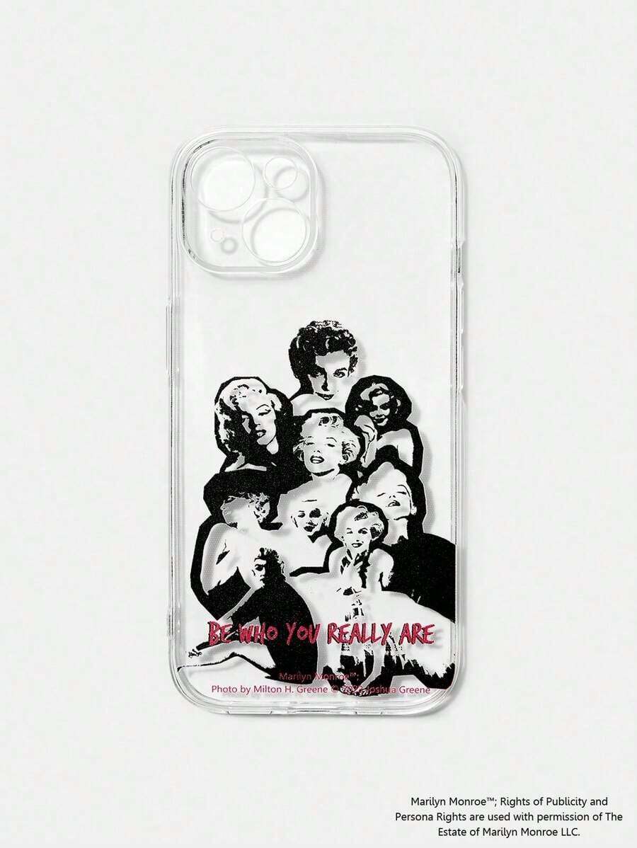 Silver Phone Case With Marilyn X Figure And Floral Print, Compatible With - Clear 2 - View 1