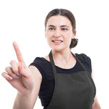 Total 6PCS Black Apron For Wowen Adult Unisex With 2 Pockets-Chef CooFKing BaFKing Kitchen Restaurant Crafting Painting Party Aprons - Đen - Xem 6