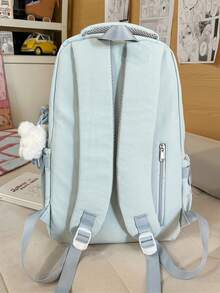 Large Capacity Women's Backpack, School Bag, Campus Bag, Travel Bag - Mint Blue - View 4