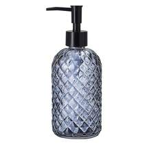 Topsky Gem Glass Soap Dispenser With Black Plastic Pump, 13oz Liquid Hand Soap Dispenser, Rustproof Pump For Kitchen & Bathroom, Great For Lotions, Essential Oil, Liquid Soaps-Grayish Blue - 寶石灰藍色 - 查看 1