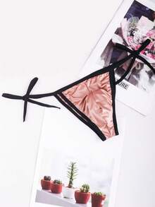 5-Pack Men's Thongs, Glossy And Smooth Silk Thong Briefs With Bow Tie Straps, Suitable For Daily Wear And Special Occasions - 混合色 - 查看 6