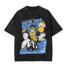 Invincible Universe Cartoon Omni-Man Washed T Shirts Streetwear Hip Hop T-Shirt Tees Tops Men Women Short Sleeve High Street - màu đen - Xem 1