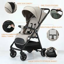 Lightweight Baby Stroller, Foldable Stroller, Widened Sunshade With Zipper, One-Touch Collection, Adjustable Backrest, Breathable Mesh, Easy To Carry, Suitable For Travel - Khaki - View 5
