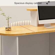 Mostrador de recepción Mesa de negociación recepción Mesa de recepción con luz LED mostrador de Caja Mesa de mostrador minorista para salón vestíbulo Tienda Sala de recepci - Marrón - Ver 5