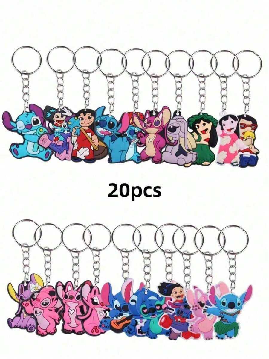 2D平面，5/10/20片互锁PVC钥匙扣，批发钥匙扣，可作纪念品和礼品，2D手提包和汽车配件挂件 - 彩色 - 查看 1