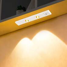 Yogle Modern LED Motion Sensor Light Strip, Wireless Rechargeable Magnetic Adhesive Light Bar For Cabinets, Wardrobes, Intelligent Cupboards - Simulated Hill Effect, No Wiring Required, Easy Installation, USB Powered, Plastic Material, Moire Stripe Pattern, Lacquered Surface, Button Control, Dimmable, LED Lights, Home Decor, Smart Lighting, Minimalist Style, Fashionable Design, High-Quality Illumination, Home Decor - Black - View 15