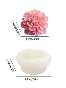 3D芙蓉花硅胶模具，适用于制作香薰蜡烛、肥皂、树脂工艺品、DIY家居装饰、花卉烛台，牡丹花造型，经久耐用 - 白色矽膠模具 - 查看 2