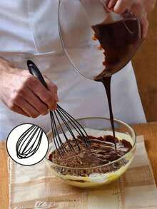 10-Inch And 12-Inch Black Silicone Whisk Set - Suitable For Cooking, Mixing, Beating, Whipping, Stirring - Multicolor - View 4