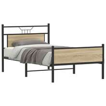 vidaXL Cadre de lit sans matelas chêne sonoma 100x200 cm - Castano - Visualizzare 2