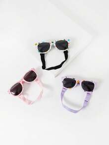 2026新款0-1岁宝宝防滑防摔可爱印花椭圆形镜框太阳镜，时尚休闲度假拍照道具TPEE软框舒适婴儿太阳镜 - 印花嬰兒款 - 查看 8