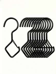 5pcs Heavy Duty S-Shaped Hooks With Lock Clasp, Rust-Resistant Metal Material With Ring, Suitable For Kitchen And Wardrobe Hanging, Can Be Used To Hang Plants, Flower Pots, Towels, Bags, Hanging Pots, Kitchen Utensils, Etc. - Multicolor - View 3