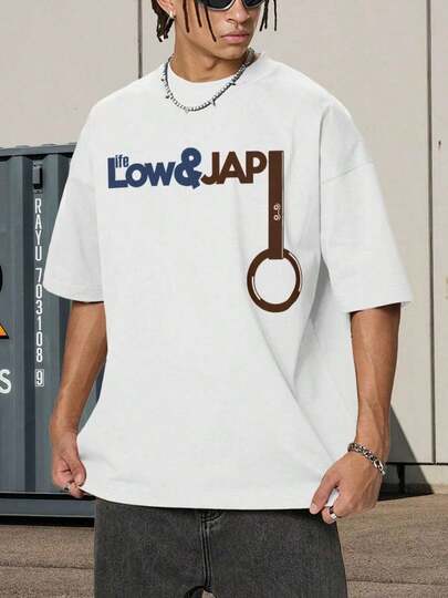 LowLife &  Tsurikawa – Camiseta divertida con anillo colgante para hombres 230g