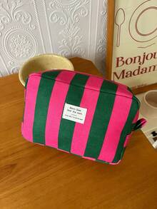 Striped Canvas Cosmetic Bag With Handle, Colourful Makeup Bag For Women Travel Toiletry Organizer For Women Minimalist Cosmetic Pouch For Bathroom Or Suitcase Use Make Up Bag Cosmetic Tool Organizer Gift For Women & Girl Makeup Travel Toiletry Organizer Essentials Gifts Storage Zipper Accessories Nail, Makeup Bags, Cosmetic Bag, Makeup Organiser, Travel, Makeup Pouch, Bag, Vanity, Make Up Pouch, Travel Essentials, Pouch Bag, Travel Essential, Vanity Accessories, Small Makeup Bag, Cosmetic Bag, Travel Essential, Large Capacity, Large Makeup Bag,Christmas Gifts,Pouch,Travel,Gifts For Women Travel Essential,Pouch,Clutch / Small Handbag, Makeup Organizer,Makeup Organize,Pouch,Brush Holder,Mini Pouch,Large Capacity Pouch,Gifts For Women,Christmas Gifts,Gift Ideas For Women - Multicolor - View 10