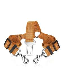 1pc Adjustable Dual Dog Safety Seat Belt With Elastic Protection And Shock Absorption Function, Pet Car Safety Leash, Durable Elastic Nylon Safety Belt, Keeping Your Beloved Dog Safer During Travel! Dog Outdoor Supplies - Multicolor - View 17