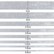 25 Yards/Roll Silver Glitter Polyester Ribbon, DIY Craft, Gifts, Apparel, Home Decor, Bows, Suitable For New Year, Birthday, Mother's Day, Valentine's Day, Graduation, Anniversary Party Decoration, Gift Boxes, Flowers, Baking, Wedding Favors - Silver - View 7