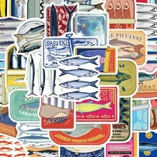 SCXXBSW 50pcs Sardine Stickers, Cute Cartoon Stcikers For DIY Purposes Such As Skateboarding, Water Bottles, Laptops, And Mobile Phones - Multicolor - View 2