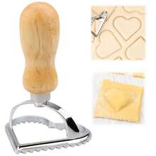 Italian Ravioli Mold, Wooden Handle Italian Ravioli Cutter, For Making Italian Ravioli, Pasta, Dumplings, Lasagna, Pierogi And Dough Rolling
