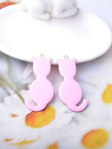 6pcs Cute Cat Charms, Double-Sided Enamel Pendant For Necklace, Earrings, DIY Jewelry Making - Cat - View 5