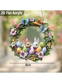 Señalización plana de acrílico, Atrapasol de conejo, Colgantes de ventana coloridos, Señalización de acrílico, Regalos navideños, Temática bohemia, Señalización de primavera, Decoración animal - Multicolor - Ver 6