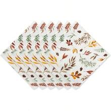 Decoración de mesa de otoño de acción de gracias, camino de mesa reversible, 14x108, cosecha de otoño - Abundancia del otoño + 20" x 20" (juego de 6) - Ver 1