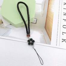 1pc Custom Photo Phone Lanyard, Creative Woven Leather Phone Strap, Floral Woven Phone Chain, Short Wrist Strap Design, Simple Yet Personalized, Suitable For Birthdays, Anniversaries, Gifts, Or Everyday Use. - Multicolor - View 9